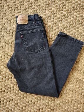 Vintage 90s Levi's 550 Black Relaxed Fit Jeans Red Tab Made in USA 35x32